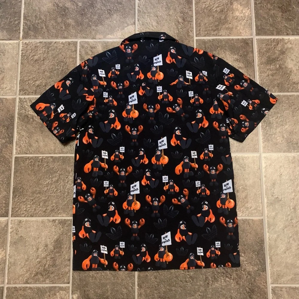 NWT Adidas Philip Colbert Save The Lobster Button Down Shirt Artist Series Small - Picture 7 of 7